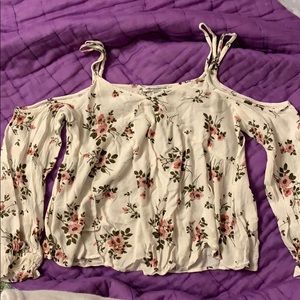 Floral cold shoulder shirt